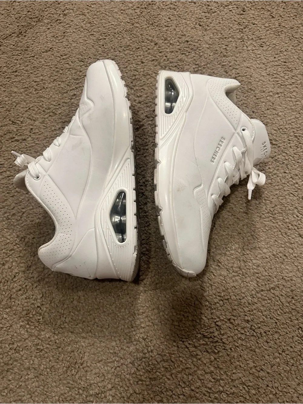 Skechers Women's UNO All-White Athletic Sneakers
